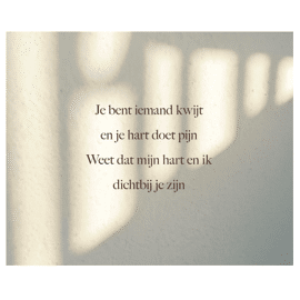 Wenskaart je bent iemand kwijt / Eva & Lies